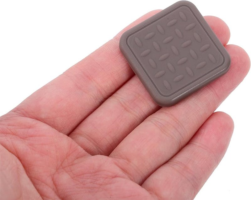 Brown Silicone Furniture Pads Non Slip Square Couch Stoppers 30x30mm Set of 8 Floor Protectors - Image 5